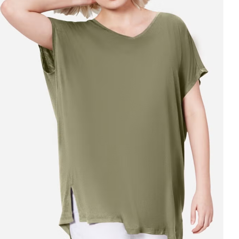 Ellos V-neck Boxy Oversized Tunic Tee 3X